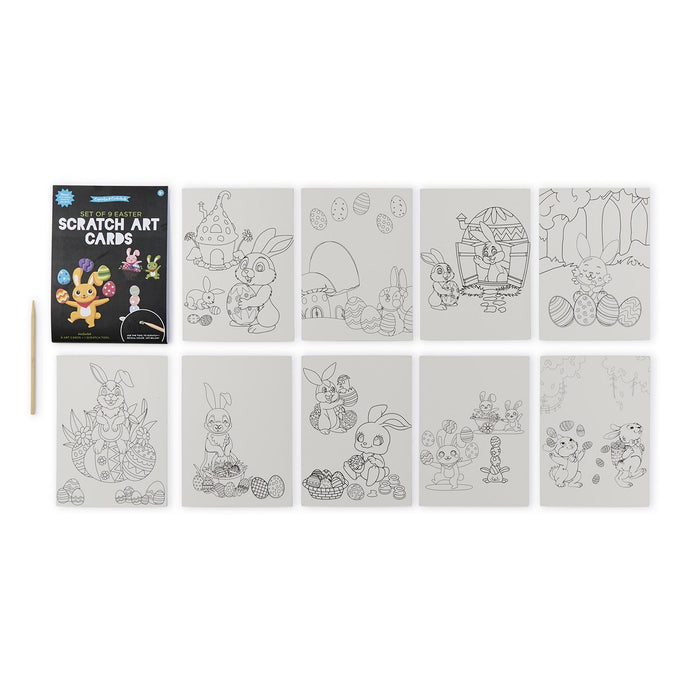 24 Pc Easter Design Scratch and Coloring Cards Kit Unit
