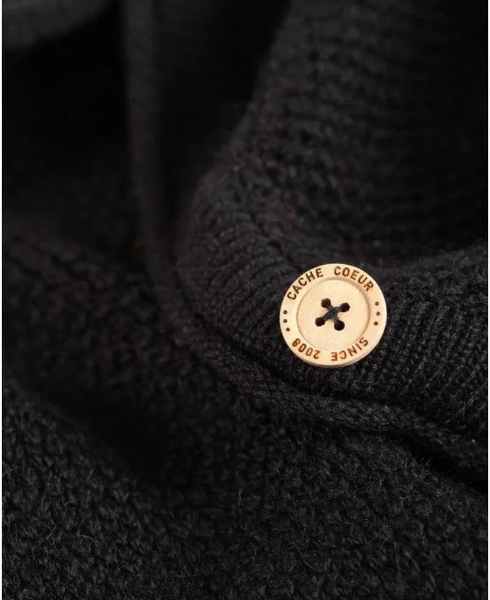 Abelha knitted pregnancy cardigan black