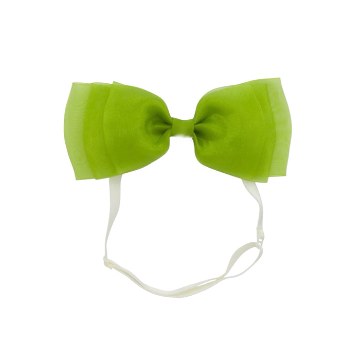 Allie Bow Apple Green Organza Headband Wrap