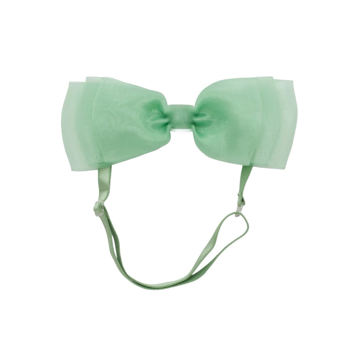 Allie Bow Celadon Green Organza Headband Wrap