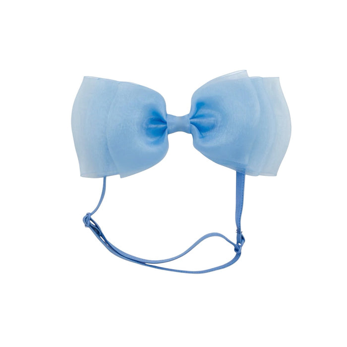 Allie Bow Copen Blue Organza Headband Wrap