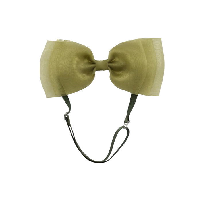 Allie Bow Olive Green Organza Headband Wrap