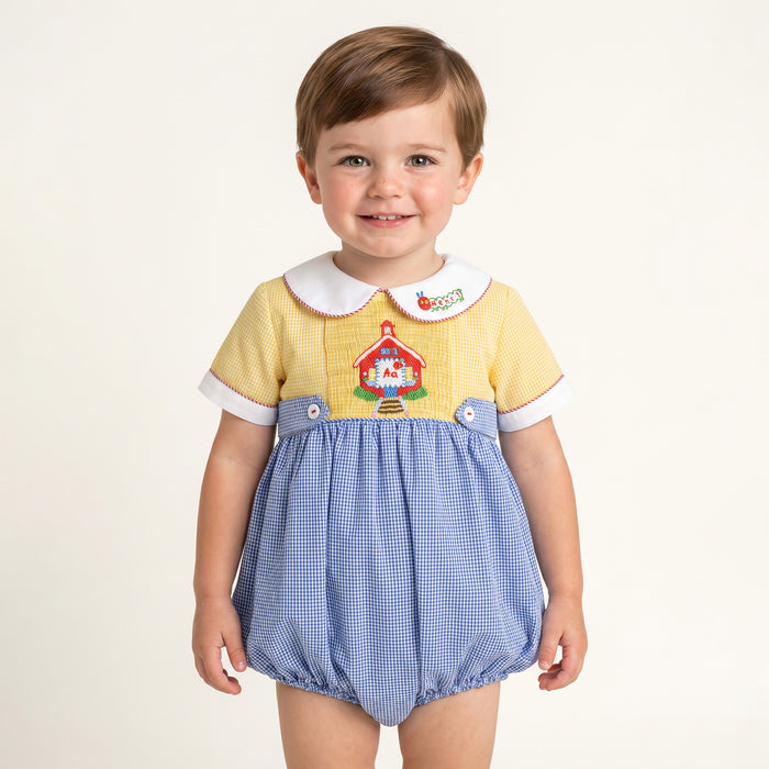 Apple Schoolhouse Boy Romper 🍎📚