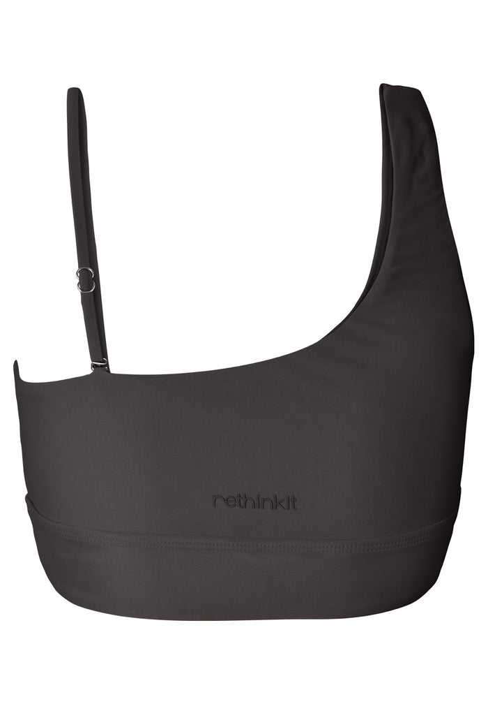 Rethinkit Bikini Top One Shoulder Bay Swimwear 0022 almost black