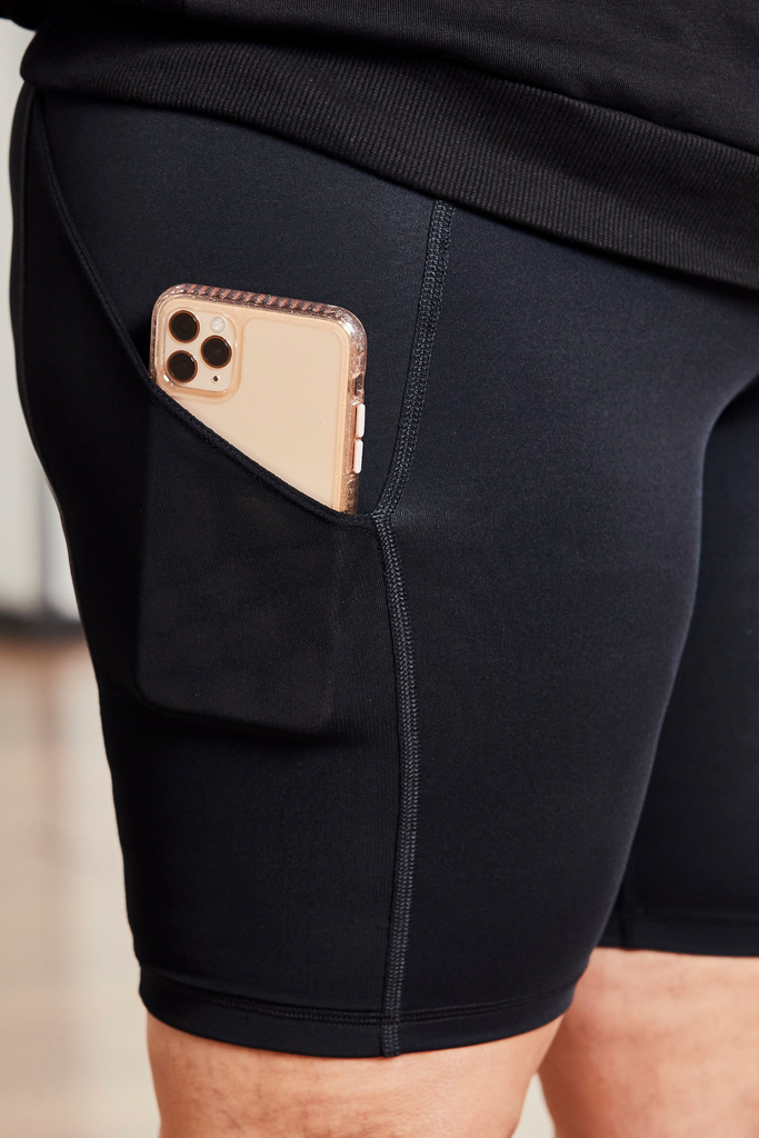 Black Mesh Bike Shorts