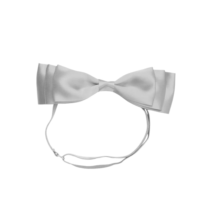 Blair Bow Grey Satin Headband Wrap