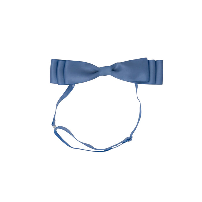 Blair Bow Smoke Blue Satin Headband Wrap