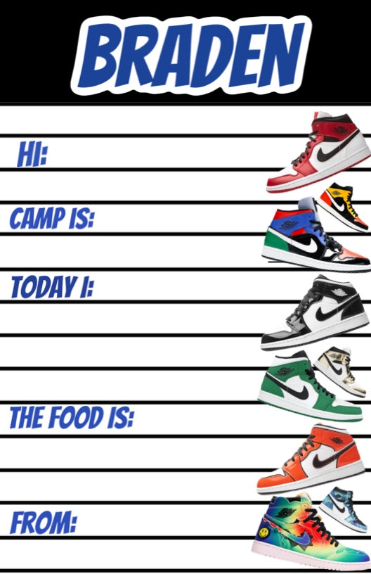Boy Sneakers Fill-In Custom Notepad