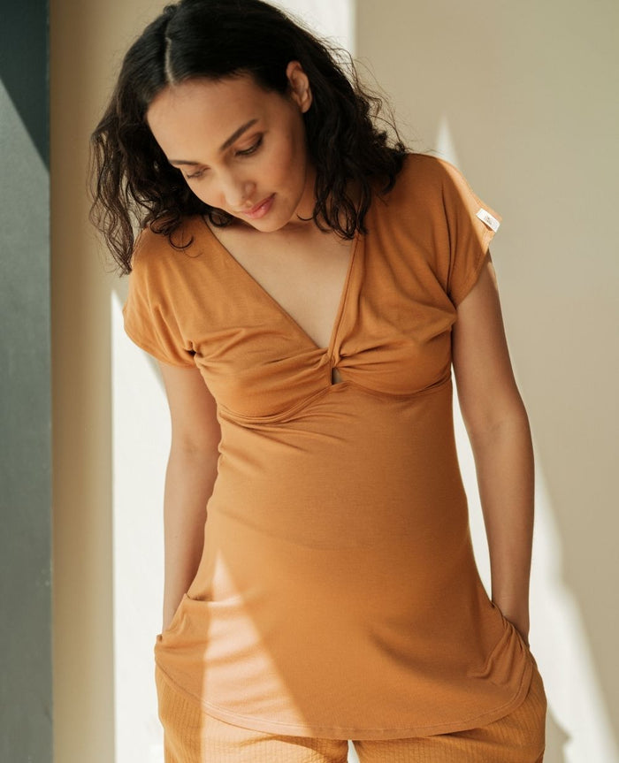 Celia Maternity & Nursing Top – Cumin