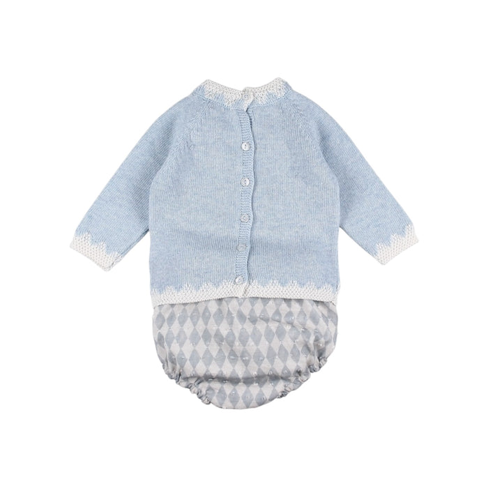 Circus Light Blue Half-Knitted 2-Piece Baby Boy Set