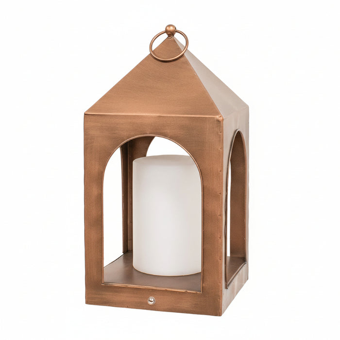 copper finish open air tri-function led lantern