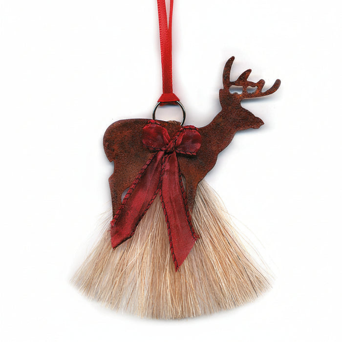 cowboy collectibles natural horse hair deer christmas ornament
