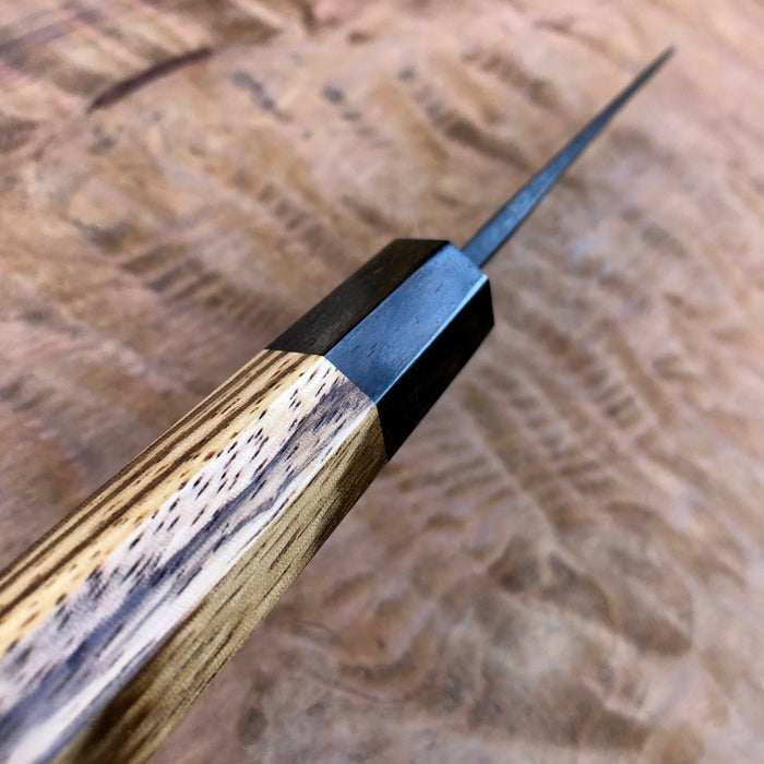 Custom Kyohei Iron clad Aogami Kurouchi Funayuki 165mm - zebrawood and ziricote