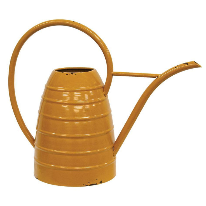 distressed metal beehive watering can