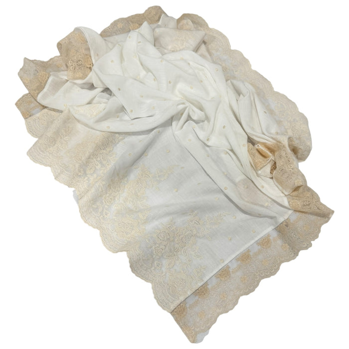 Dominique Linen Blanket Ivory