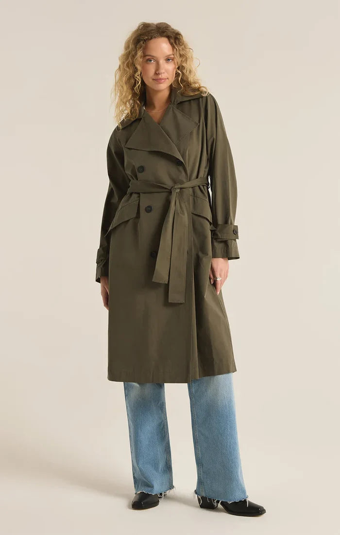Dorian Trench Coat - Grape Leaf