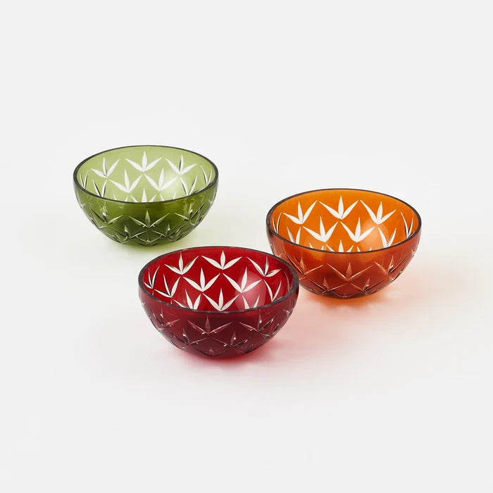Etched Leaf Bowls