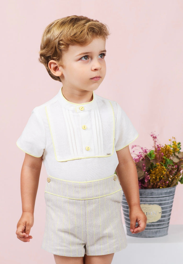 Fabio Butter Yellow/Cream Boy 2-piece Set