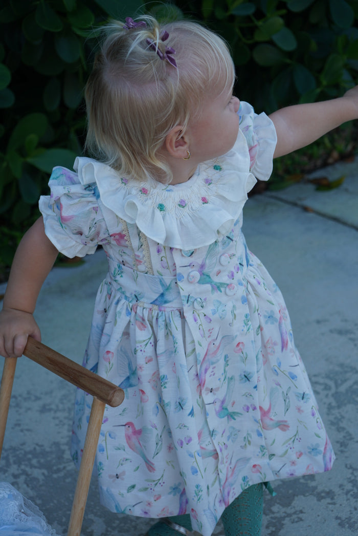 Hummingbird Galore Handsmocked Dress