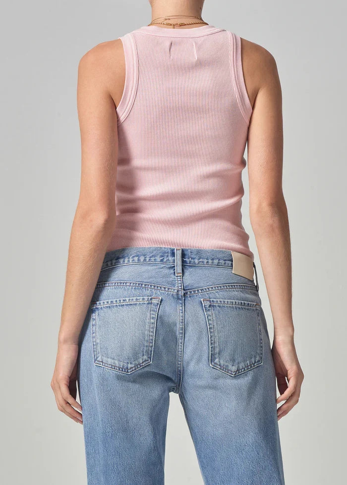 Isabel Rib Tank- Roselle