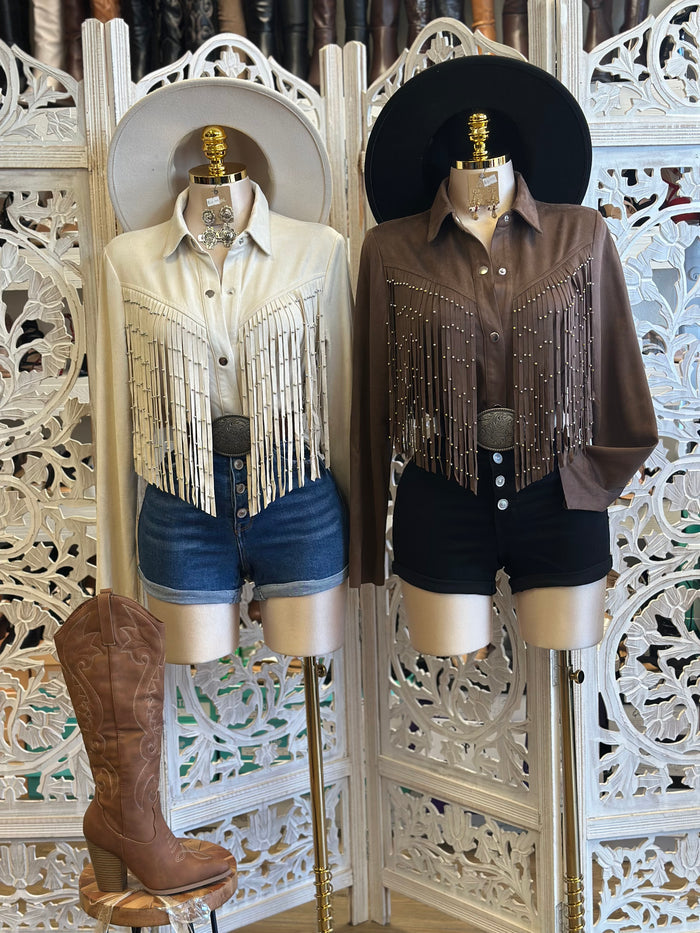 Jean Button Up Shorts - Stretchy, Estira