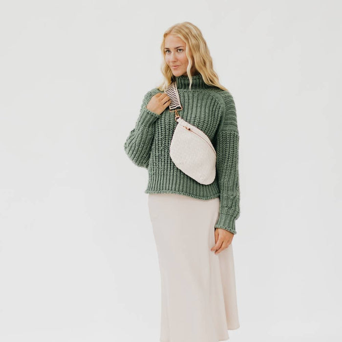Keara Woven Crossbody Bag - Cream