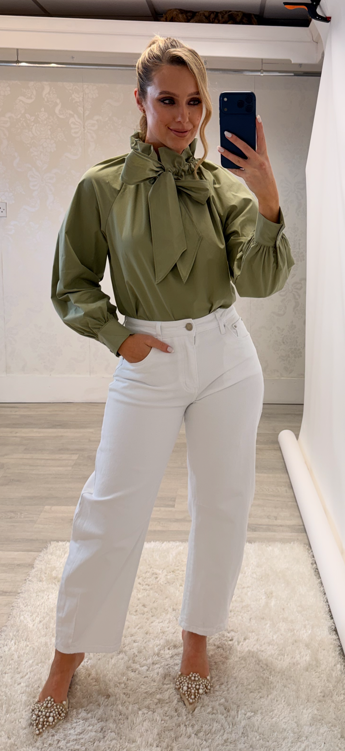Khaki Bow Shirt