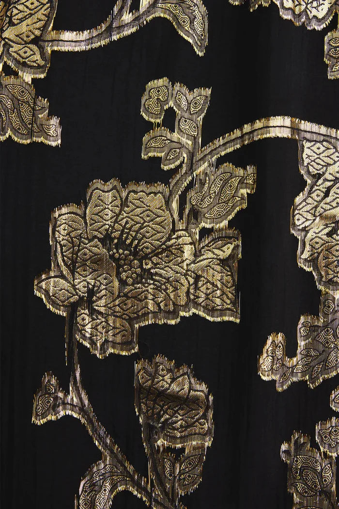 Kiera Jacquard Maxi Dress - Black