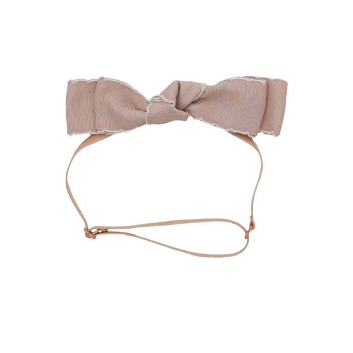 Knotted Blair Bow Vanilla Moonstitch Headband Wrap