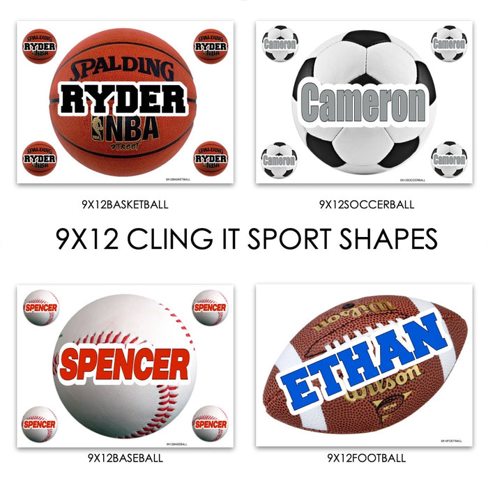 Large Football Name Decal Sheet
