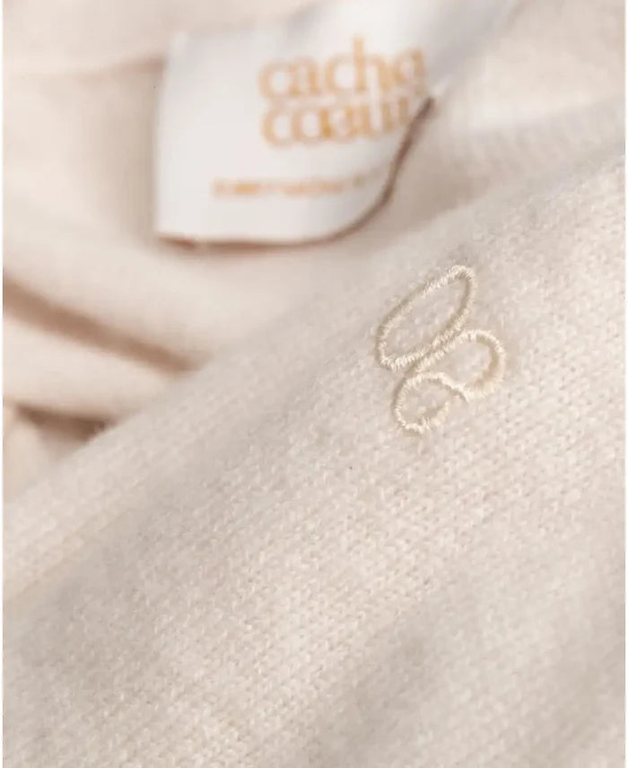 Long cashmere maternity cardigan Laurie sand