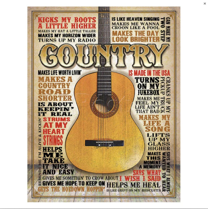 made in amercia country music tin sign