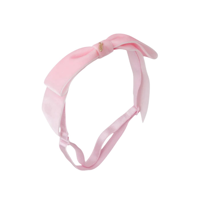Mathilde Velvet Bow Headwrap - Baby Pink