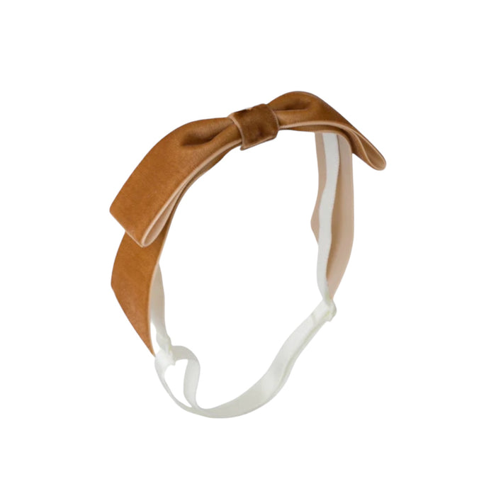 Mathilde Velvet Bow Headwrap - Camel