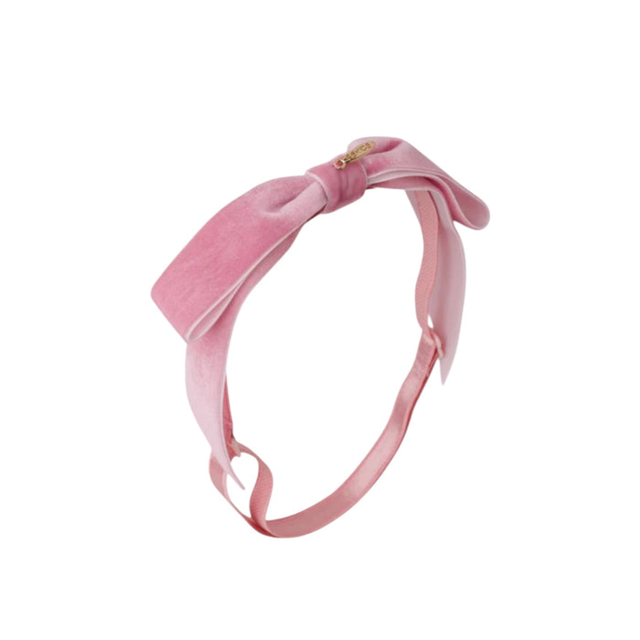Mathilde Velvet Bow Headwrap - Dusty Pink