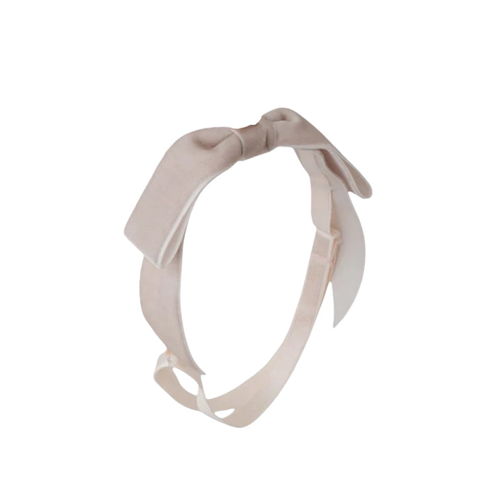 Mathilde Velvet Bow Headwrap - Taupe