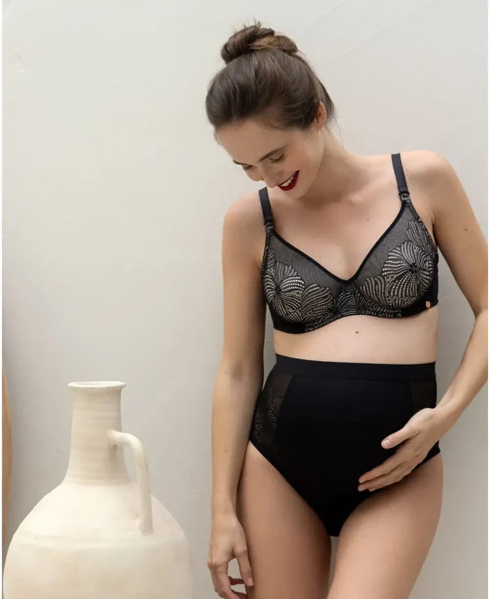 Maxi maternity panties Dahlia black - Brief