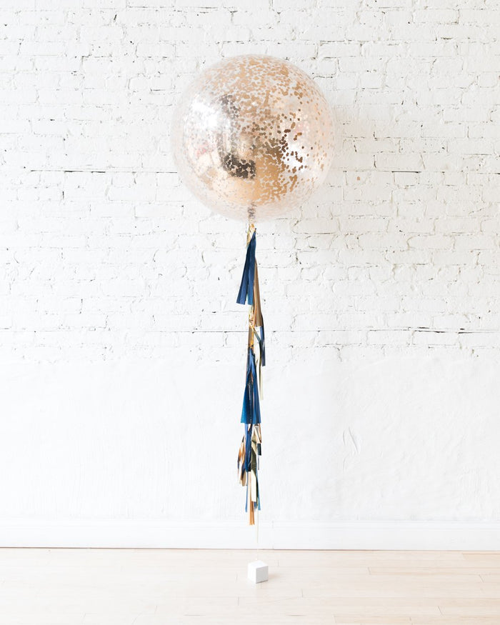 Midnight Copper - Confetti Giant Balloon with Tassel