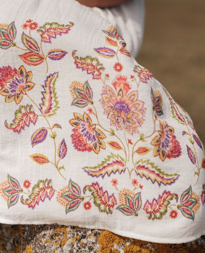 Mila nursing bohemian style smock long dress - Multicolor
