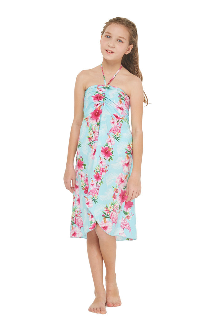 Mother Daughter Mokolii Set in Pink Turquoise Hibiscus Vine