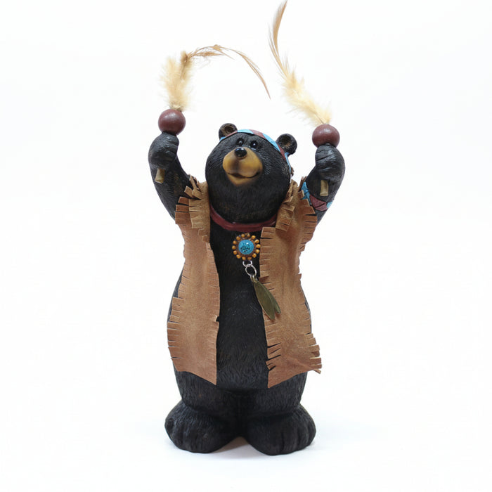 native american dressed black bear boy