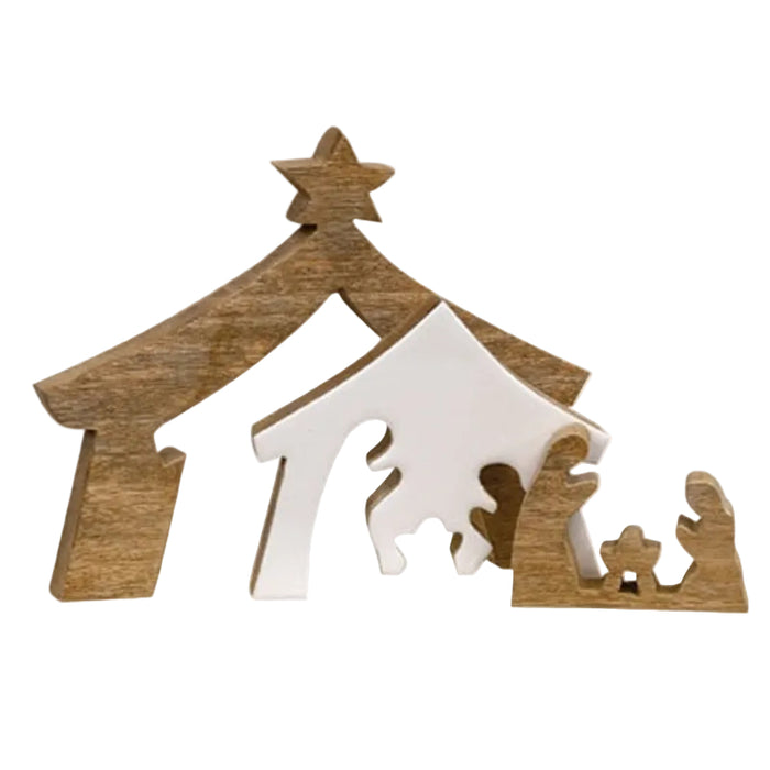 natural wood puzzle nativity blocks