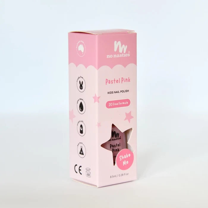 No Nasties Water-Based, Peelable Nail Polish - Pastel Pink