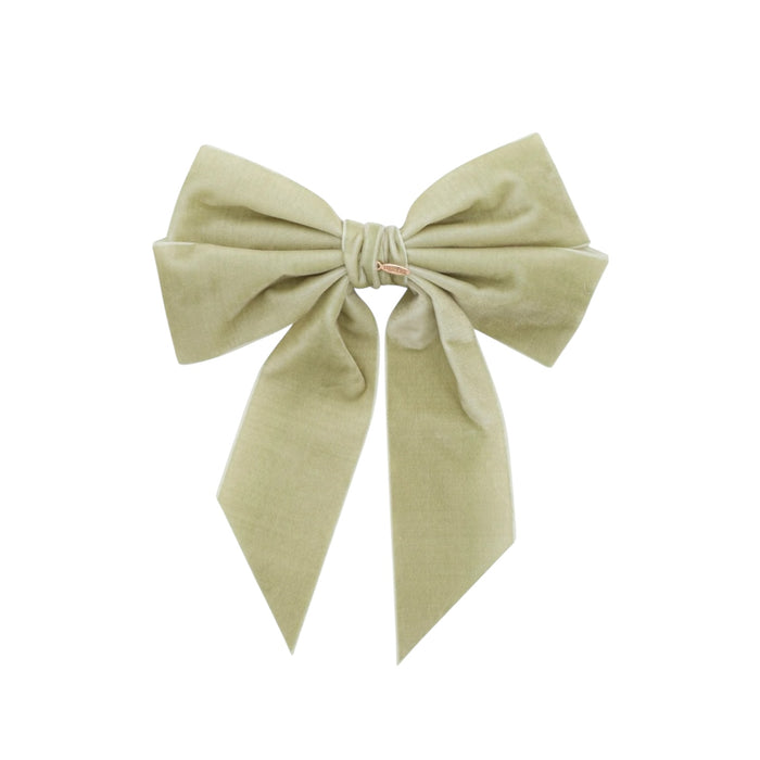 Oversized Antique Green Color Velvet Bow
