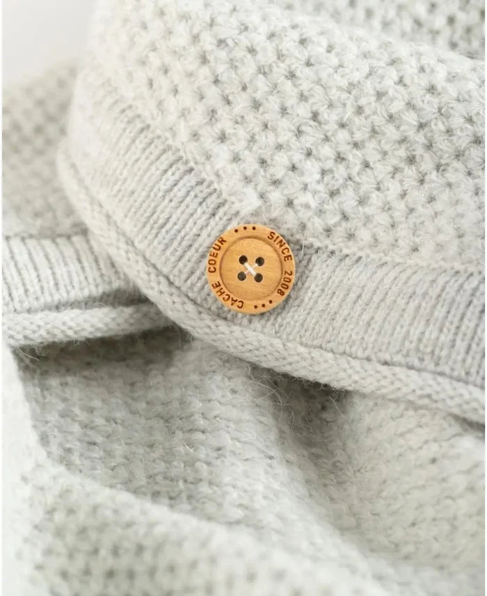 Pearl grey Abelha knitted pregnancy cardigan
