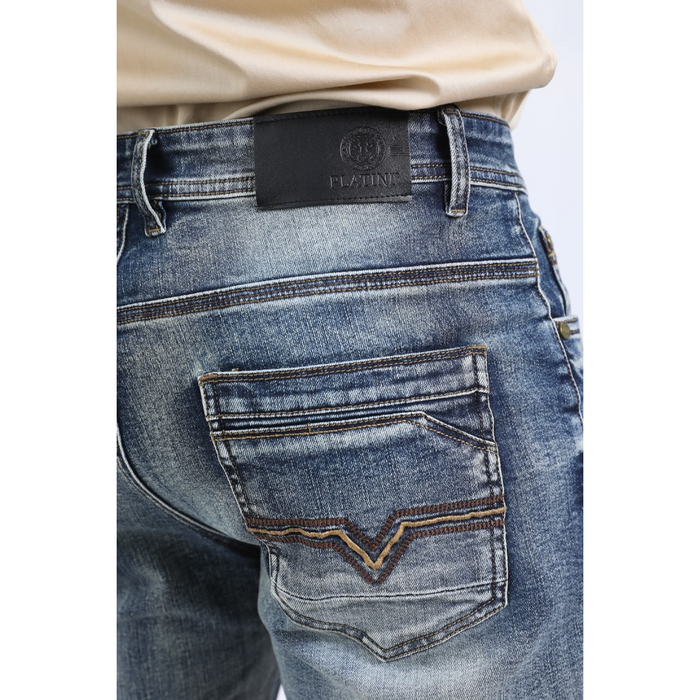Platini Mens Boot-Cut Premium Denim Jeans