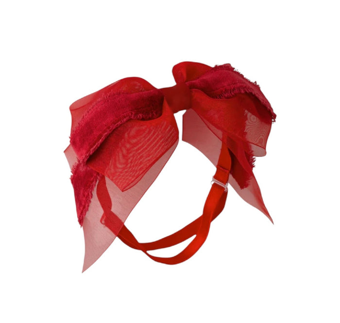 Primrose Red Color Bow Headwrap