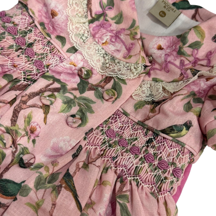 Ramona Birds Pink Handsmocked Dress