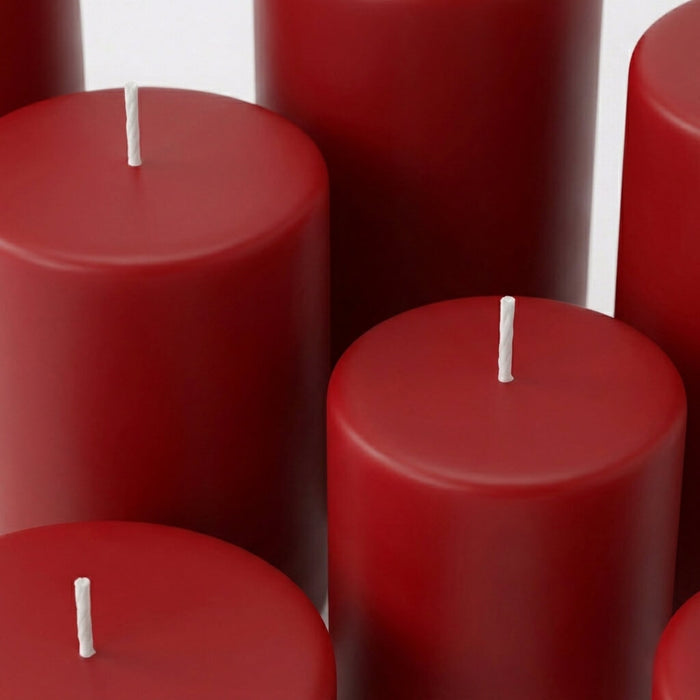 Richland 4" x 9" Red Pillar Candles Set of 6