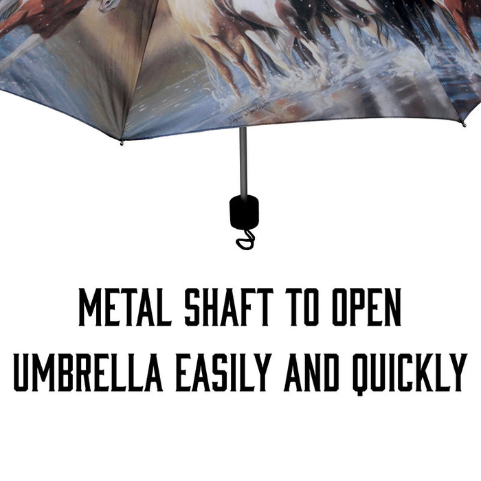 rush hour horses compact umbrella